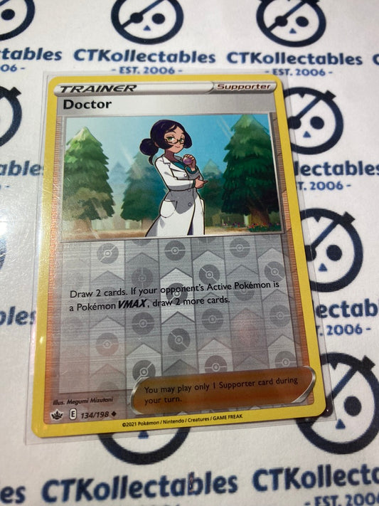 Doctor Trainer Reverse Holo #134/198 Pokémon Card Chilling Reign