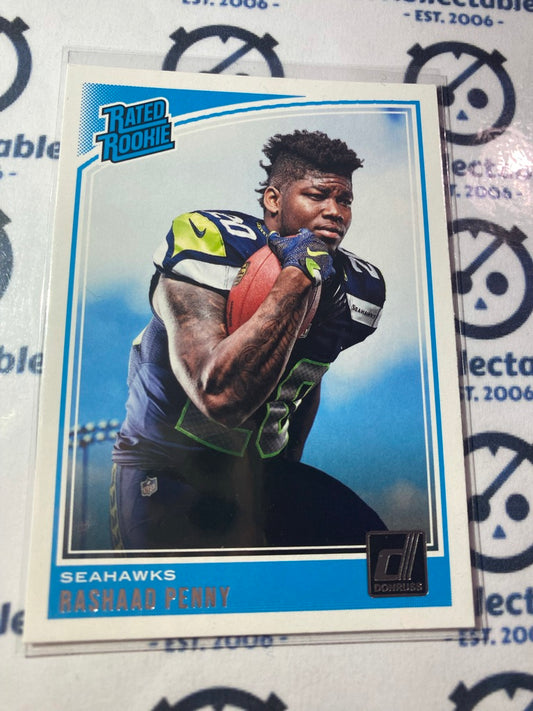 2018 Panini NFL Donruss Rashaad Penny Rated Rookie RC #318 Seahawks