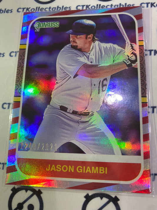 2021 Panini Donruss Baseball Jason Giambi Retro Red/Silver #1248/2021