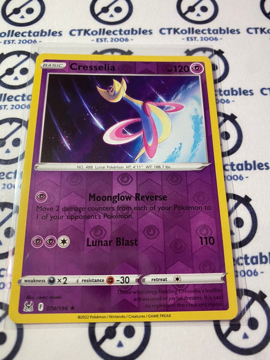 Cresselia Reverse Holo Rare #074/196 2022 Sword & Shield Lost Origin Pokemon Card