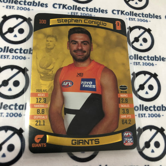 2021 AFL Teamcoach Gold Stephen Coniglio #100 Giants