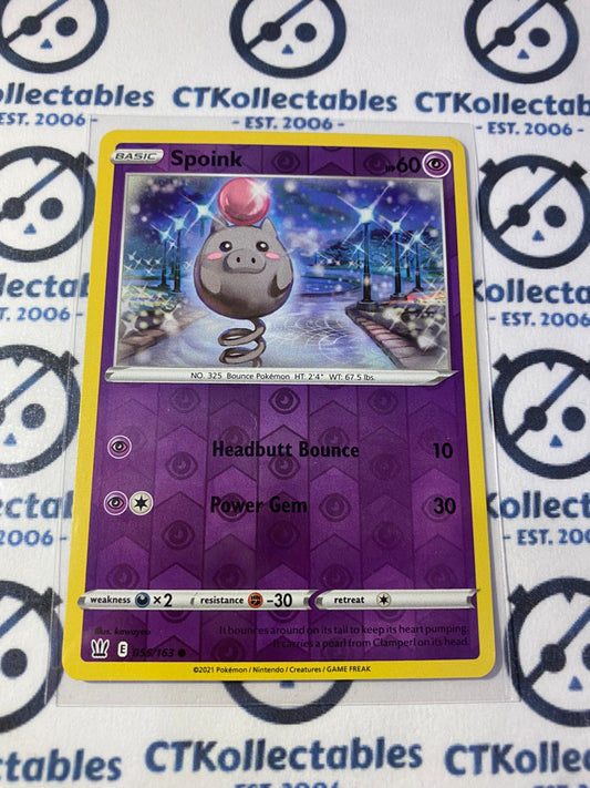 Spoink #055/163 Reverse Holo Pokémon Card Battle Styles