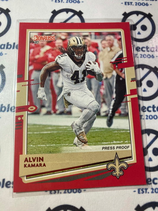 2020 Panini NFL Donruss Alvin Kamara Press Proof Red #176 Saints
