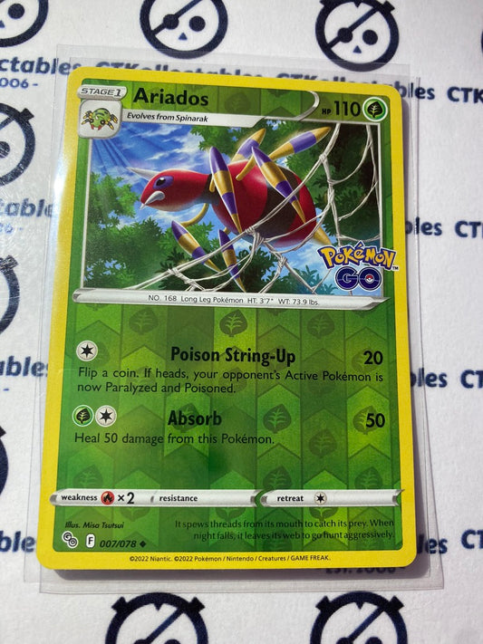 Ariados Reverse Holo Card #007/078 2022 Sword & Shield Pokemon Go Pokemon Card