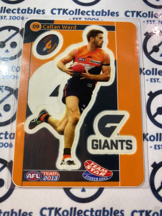 2013 AFL Teamcoach Team Star Sticker- #09 Callan Ward