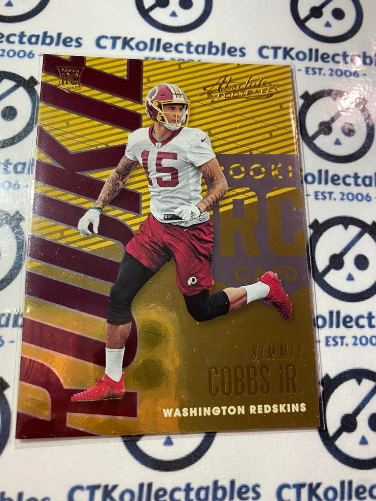 2018 NFL Panini Absolute Football Simmie Cobbs Jr. rookie card RC #108 Commanders