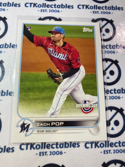 2022 Topps Opening Day Baseball Zach Pop Rookie card RC #204 Marlins
