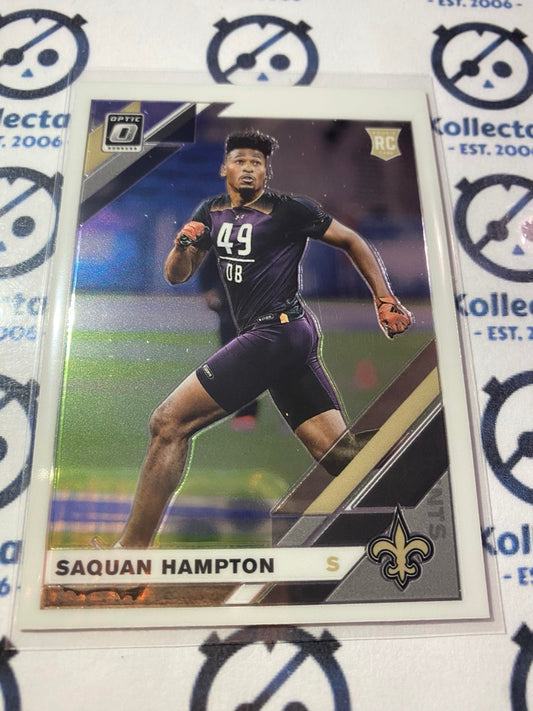 2019 NFL Donruss Optic Saquan Hampton Rookie RC #138 Saints
