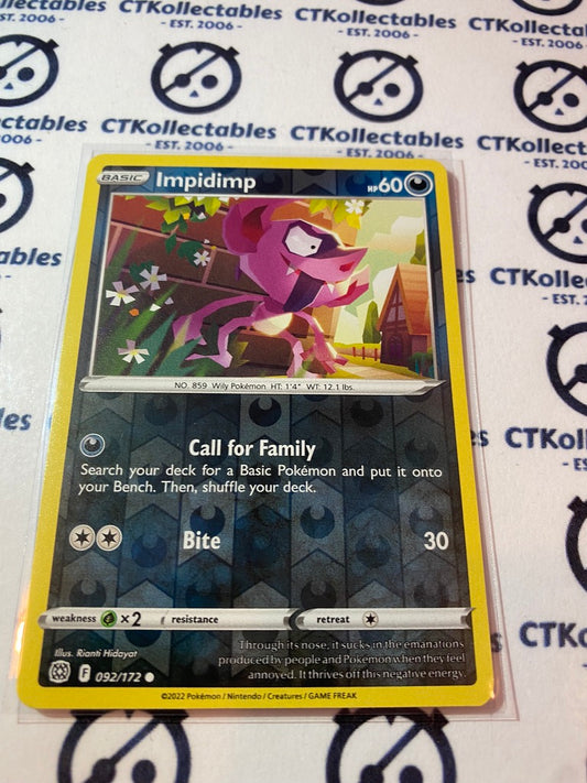 Impidimp #092/172 Reverse Holo Pokémon Card Brilliant Stars