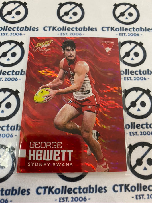 2020 AFL Prestige Red Parallel #171 George Hewett  #108/170 Swans