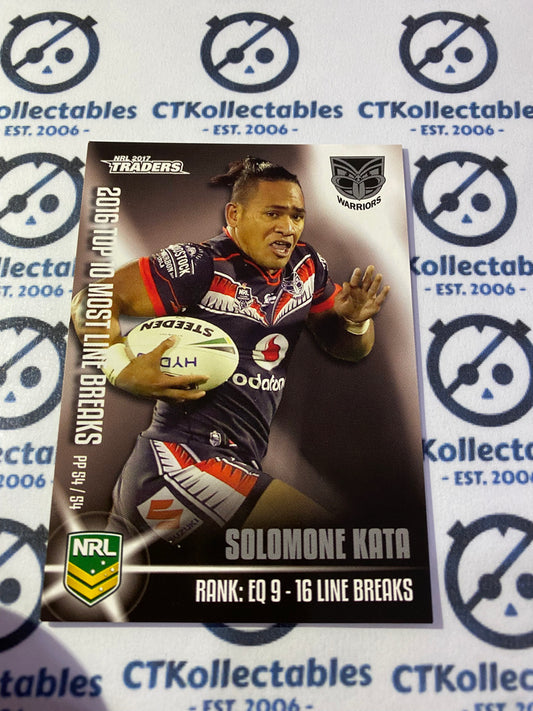 2017 NRL Traders Puzzle Piece Solomone Kata PP54/54 Warriors