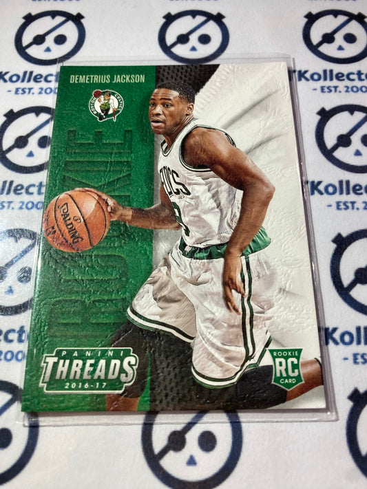 2016-17 Panini NBA Threads Demetruis Jackson Leather Rookies #214 Celtics