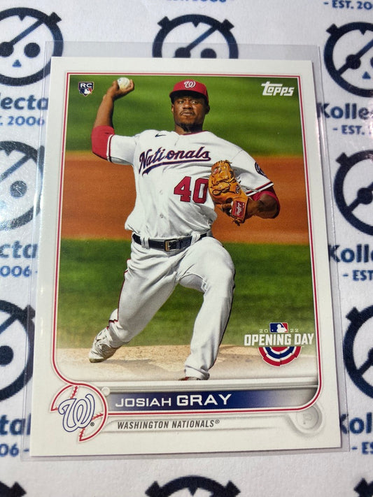 2022 Topps Opening Day Baseball Josiah Gray Rookie card RC #89 Nationals