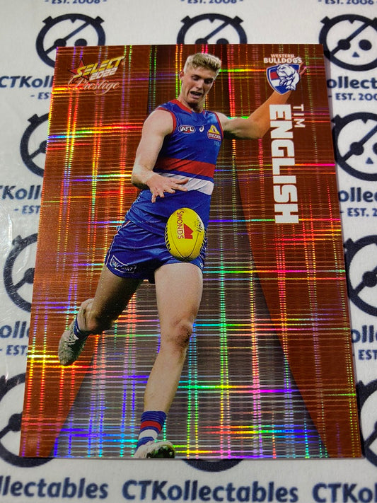 2022 AFL Footy Stars Prestige Tim English Orange Parallel #073/210 Bulldogs