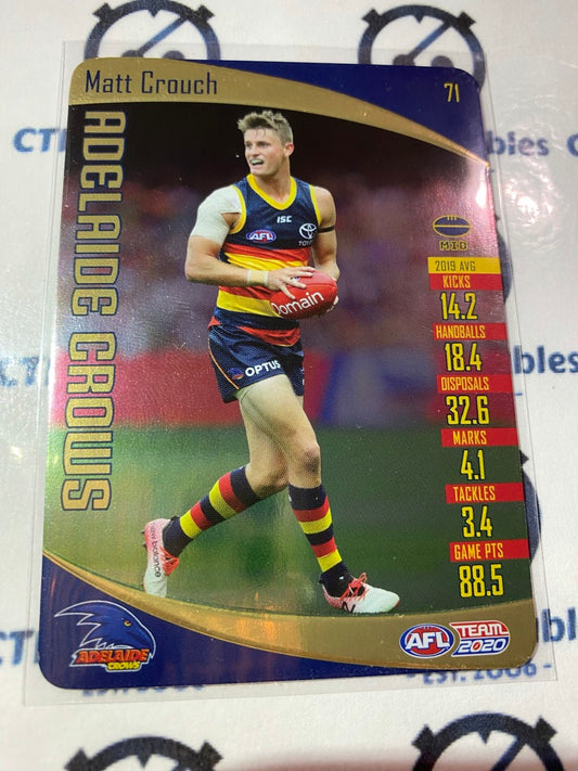 2020 AFL Teamcoach Gold #71 Matt Crouch Crows
