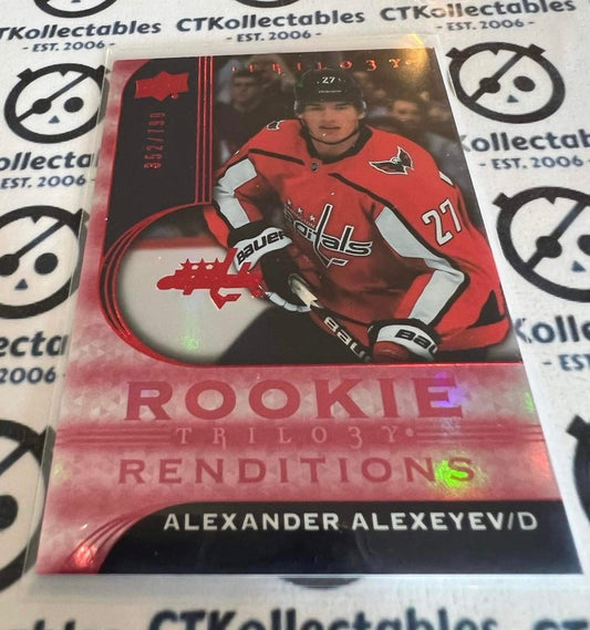 2020-21 Upper Deck Trilogy Alexander Alexeyev Rookie Renditions #352/799 Washington Capitals