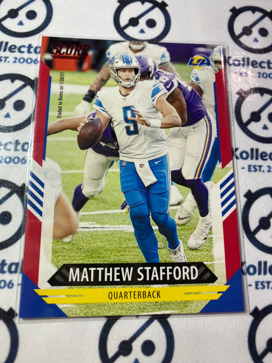 2021 NFL Panini Score Red Parallel Matthew Stafford Base #130 Rams
