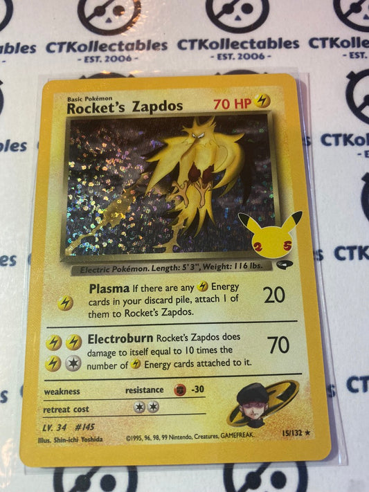Rocket's Zapdos 15/132 Pokemon Celebrations 25th Anniversary