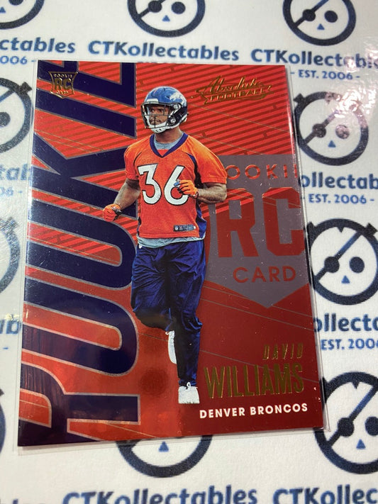 2018 NFL Panini Absolute Football David Williams rookie card RC #130 Broncos