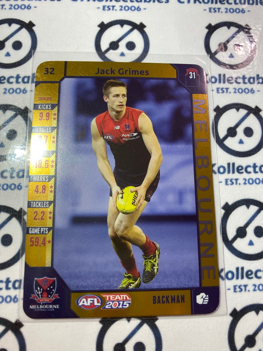 2015 AFL Teamcoach Gold #32 Jack Grimes Demons