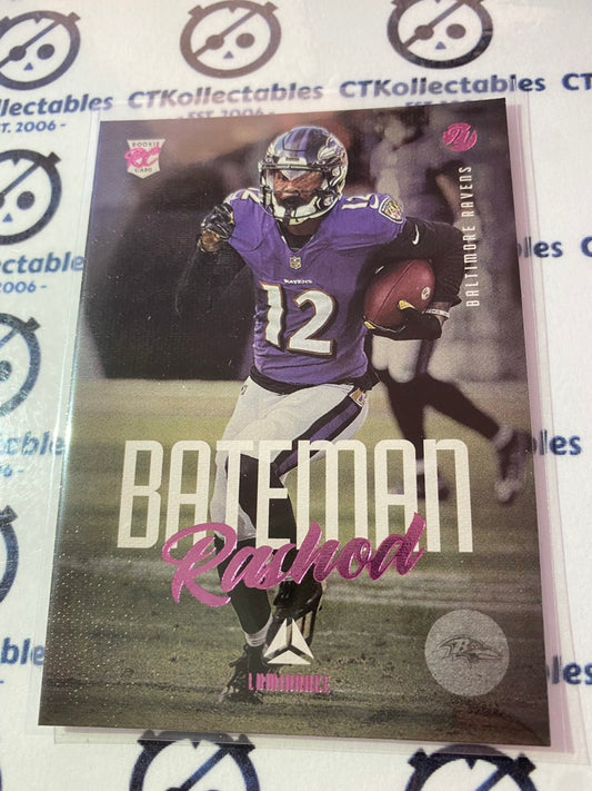 2021 NFL Chronicles Luminance Rashod Bateman Pink Rookie Card RC #215 Ravens