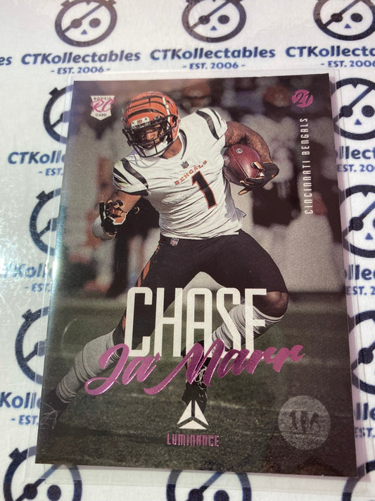 2021 NFL Chronicles Luminance Ja'Marr Chase Pink Rookie Card RC #212 Bengals