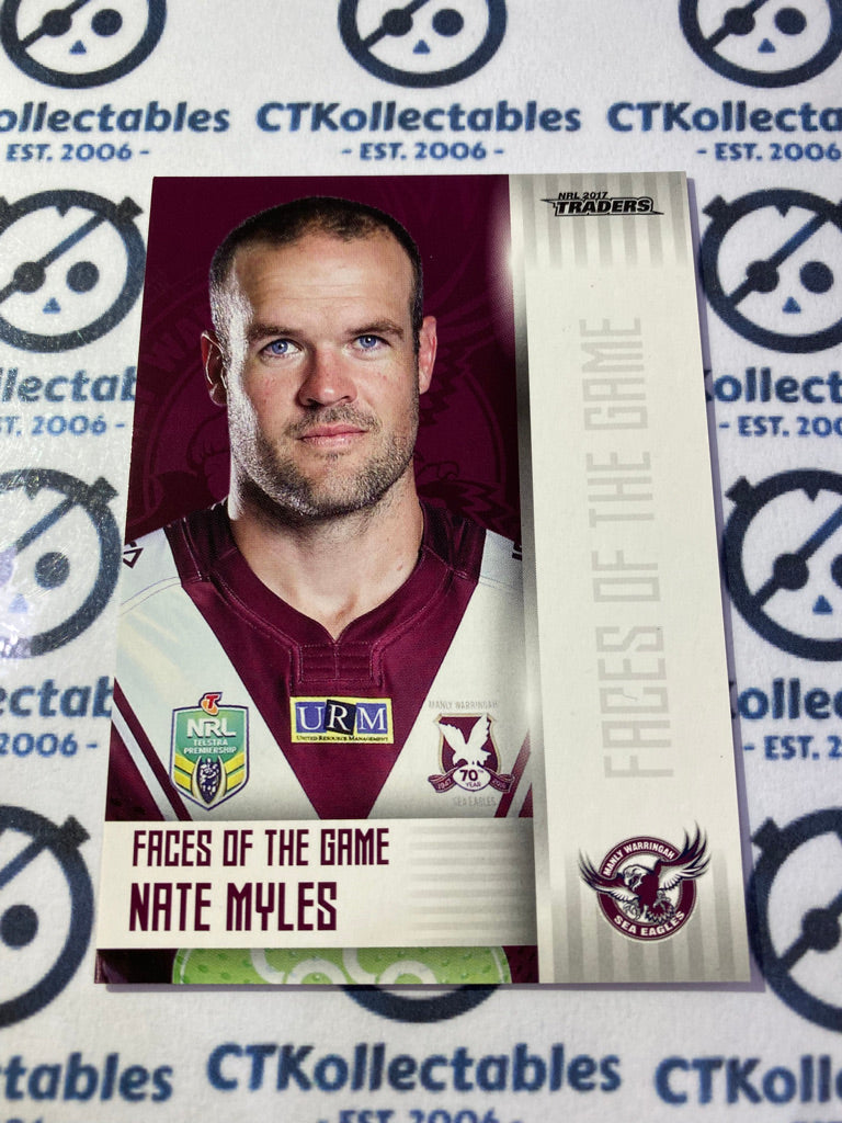 2017 NRL Traders Face Of The Game Nate Myles F18/48 Manly