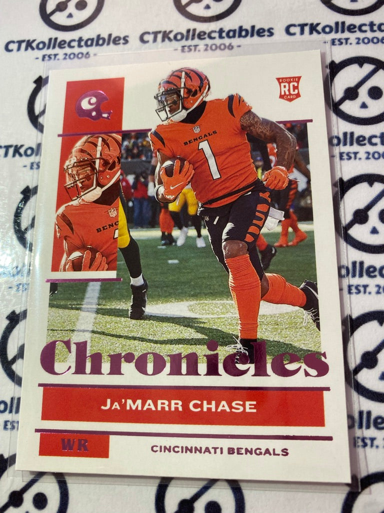 2021 NFL Chronicles Base Ja'Marr Chase Pink rookie card RC #17 Bengals