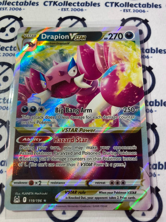 Drapion VStar #119/196 2022 Sword & Shield Lost Origin Pokemon Card