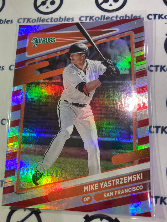 2021 Panini Donruss Baseball Mike Yastrzemski Red/Silver #0275/2021