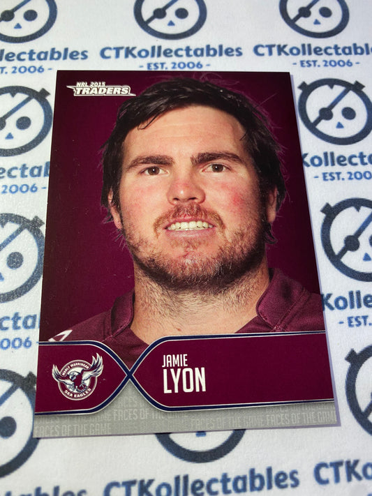 2015 NRL Traders Faces Of the Game Jamie Lyon Manly #18/48