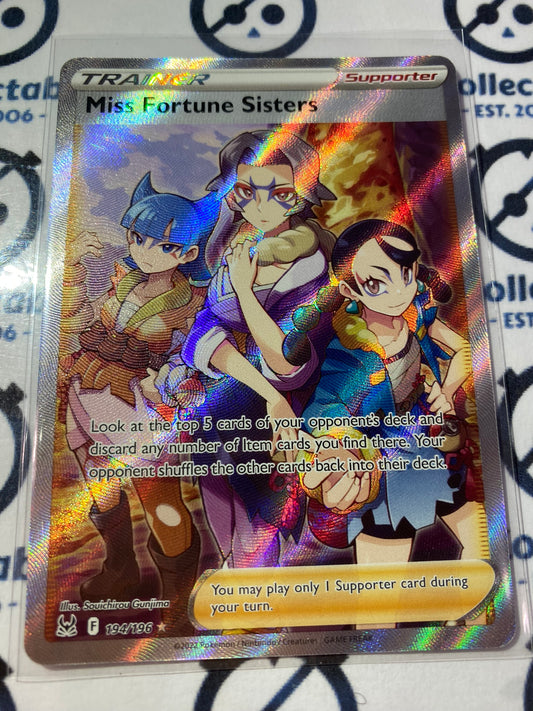 Miss Fortune Sister Trainer Full Art Ultra Rare #194/196 2022 Sword & Shield Lost Origin Pokemon Card