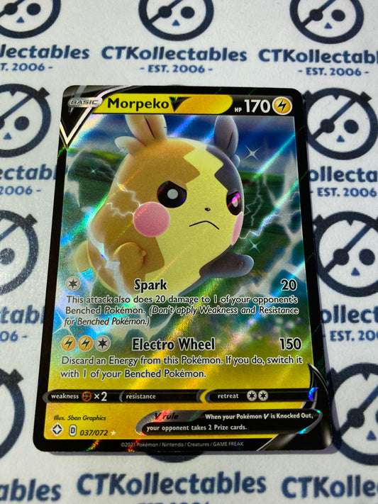 Morpeko V 037/072 Ultra Rare Shining Fates Pokemon Card