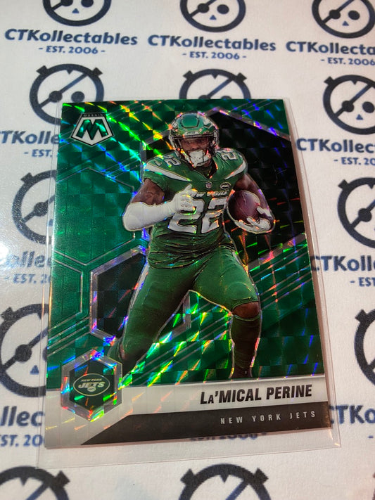 2021 Panini NFL Mosaic La'mical Perine Green Mosaic Prizm #157 Jets