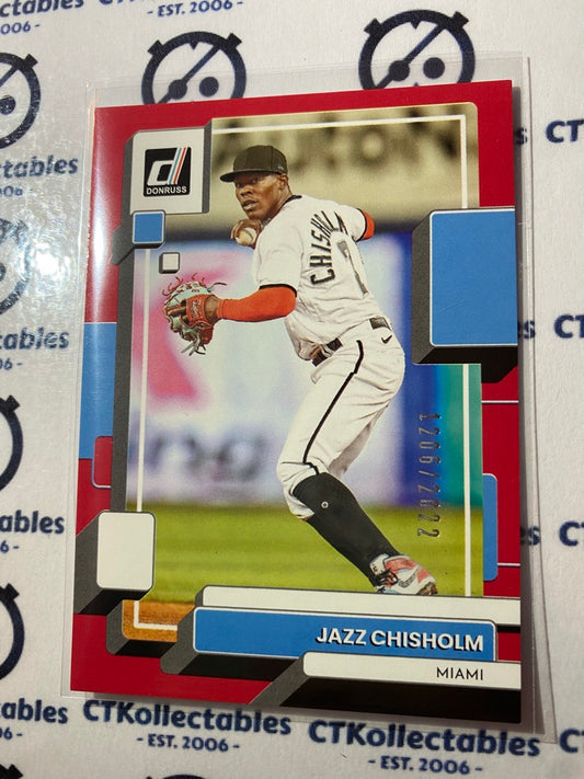 2022 Panini Donruss Baseball Red Jazz Chisholm #1206/2022 Miami