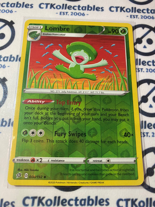 Lombre #008/192 Reverse Holo Rare Pokémon Card Rebel Clash