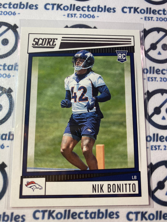 2022 NFL Panini Score Nik Bonitto Rookie Card RC #317 Broncos