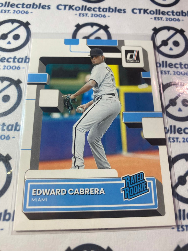 2022 Panini Donruss Baseball Rated Rookie #52 Edward Cabrera Miami