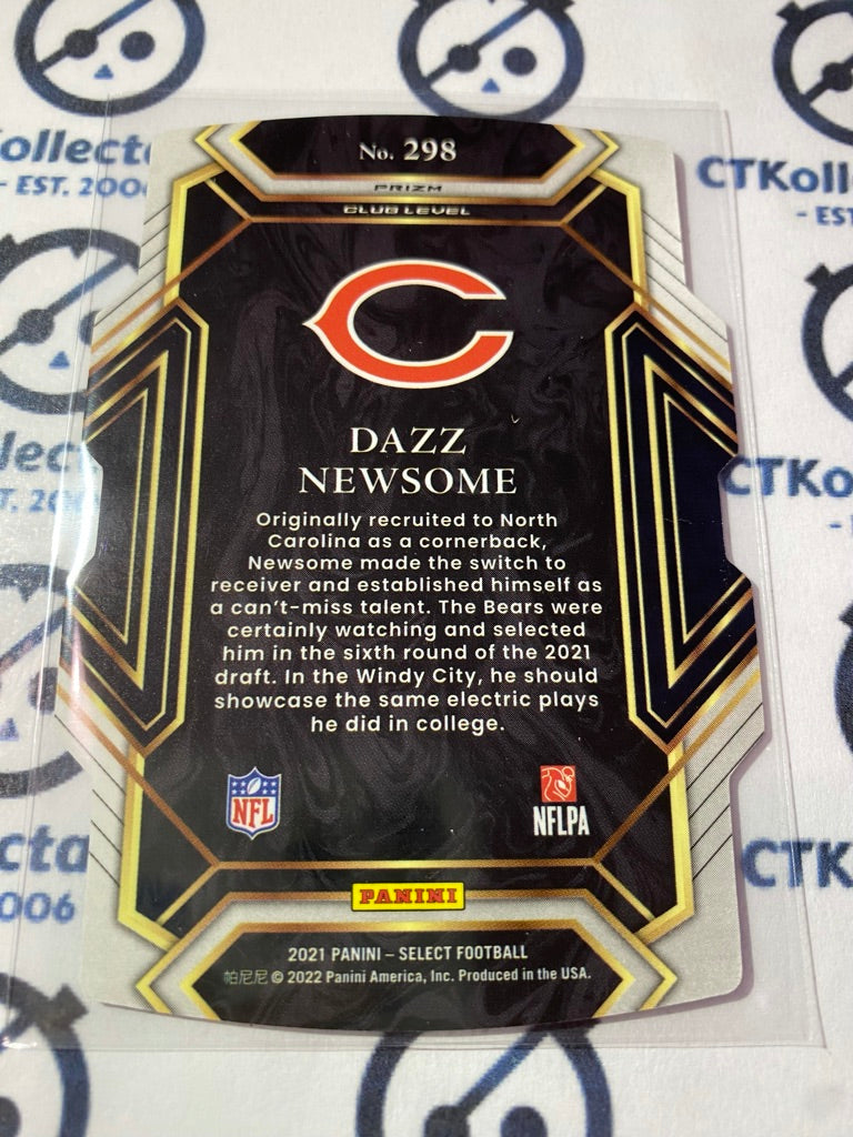 2021 NFL Panini Select Dazz Newsome Level Black & gold Die-cut Prizm #298 Bears