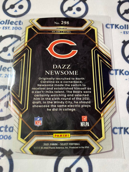 2021 NFL Panini Select Dazz Newsome Level Black & gold Die-cut Prizm #298 Bears