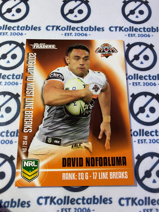 2017 NRL Traders Puzzle Piece David Nofoaluma PP52/54 Tigers