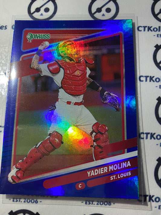 2021 Panini Donruss Baseball Yadier Molina Blue Foil #172 St. Louis
