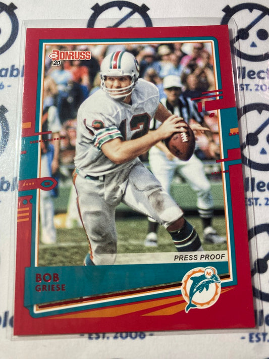 2020 Panini NFL Donruss Bob Griese Press Proof Red #157 Dolphins