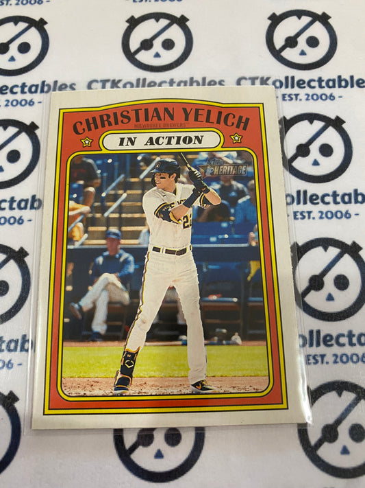 2021 MLB Heritage In Action Christian Yelich #252 (puzzle D) Brewers