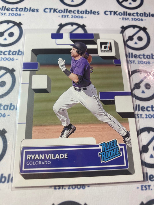 2022 Panini Donruss Baseball Rated Rookie #64 Ryan Vilade Colorado