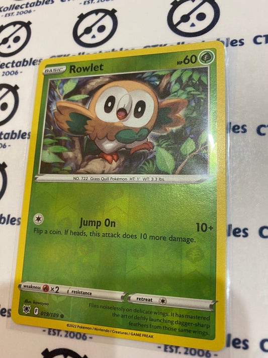 Rowlet Reverse Holo #019/189 2022 Sword & Shield Astral Radiance Pokemon Card