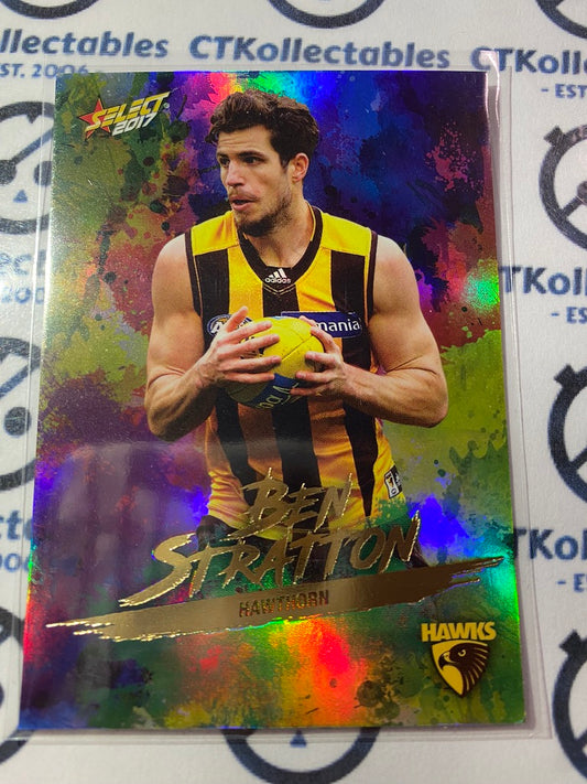 2017 AFL Select Footy Stars Holofoil - #HF90 Ben Stratton Hawks