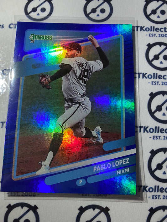 2021 Panini Donruss Baseball Pablo Lopez Blue Foil #144 Miami