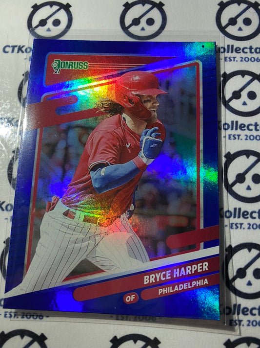 2021 Panini Donruss Baseball Bryce Harper Blue Foil #173 Philadelphia