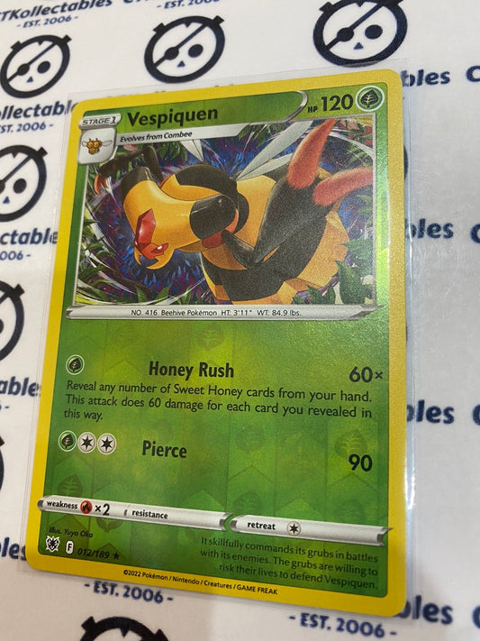 Vespiqueen Reverse Holo Rare #012/189 2022 Sword & Shield Astral Radiance Pokemon Card